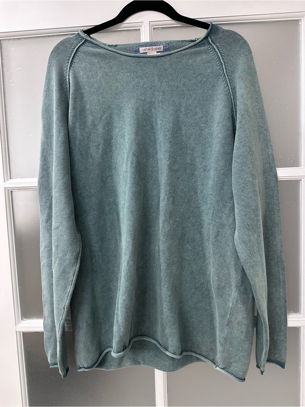 Carbon2Cobalt Green 100% Cotton Reverse Knit Sweater Men’s XL